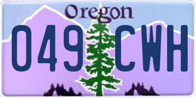 OR license plate 049CWH