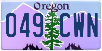 OR license plate 049CWN