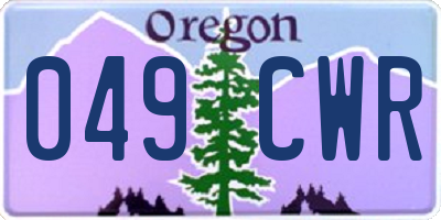 OR license plate 049CWR