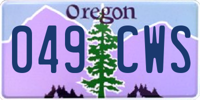 OR license plate 049CWS