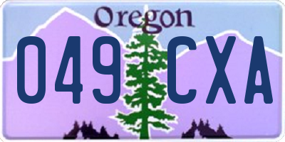 OR license plate 049CXA