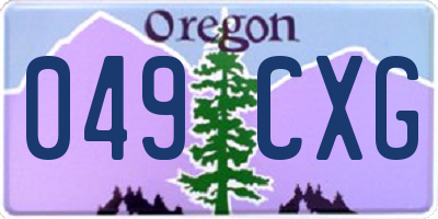OR license plate 049CXG