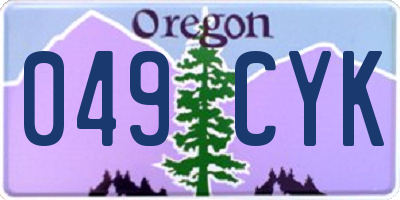 OR license plate 049CYK