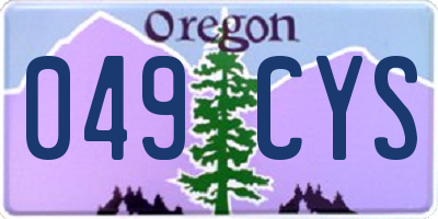 OR license plate 049CYS