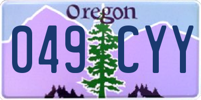 OR license plate 049CYY