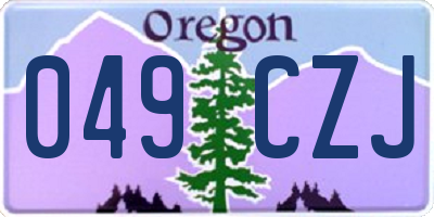 OR license plate 049CZJ