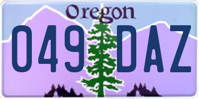 OR license plate 049DAZ