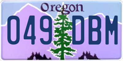 OR license plate 049DBM