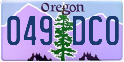 OR license plate 049DCO