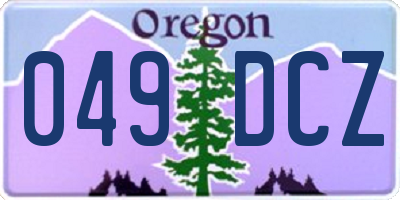 OR license plate 049DCZ