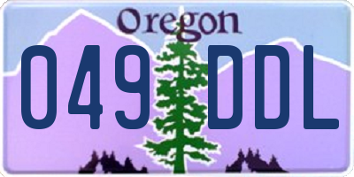 OR license plate 049DDL