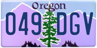 OR license plate 049DGV