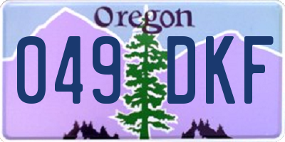 OR license plate 049DKF