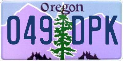 OR license plate 049DPK