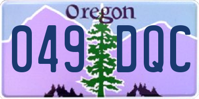 OR license plate 049DQC