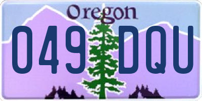 OR license plate 049DQU