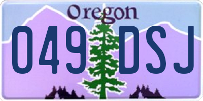 OR license plate 049DSJ