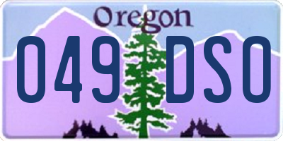 OR license plate 049DSO
