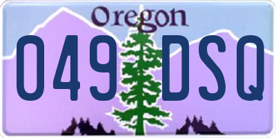 OR license plate 049DSQ
