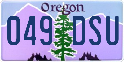 OR license plate 049DSU