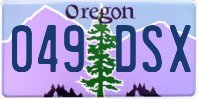 OR license plate 049DSX