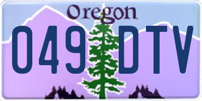 OR license plate 049DTV
