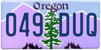 OR license plate 049DUQ
