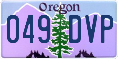OR license plate 049DVP