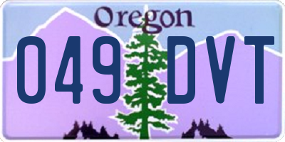 OR license plate 049DVT