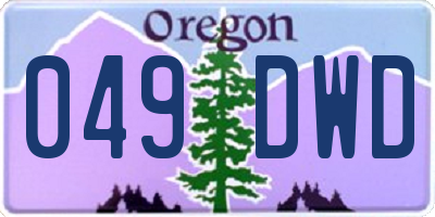 OR license plate 049DWD