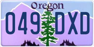 OR license plate 049DXD