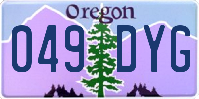 OR license plate 049DYG