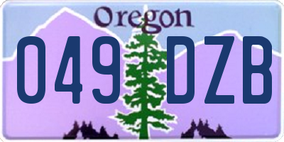 OR license plate 049DZB