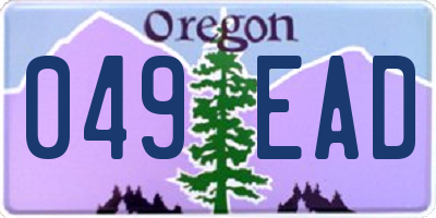 OR license plate 049EAD