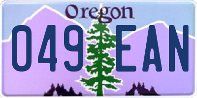 OR license plate 049EAN