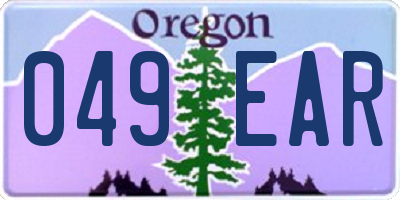 OR license plate 049EAR