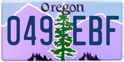 OR license plate 049EBF
