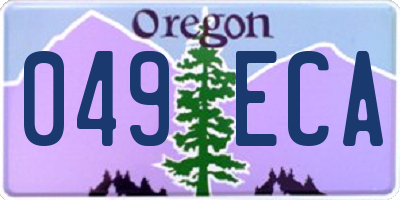 OR license plate 049ECA
