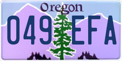 OR license plate 049EFA