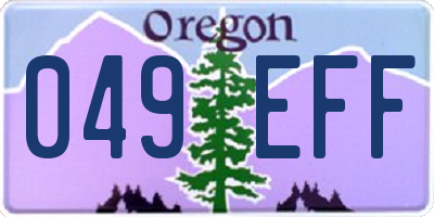 OR license plate 049EFF