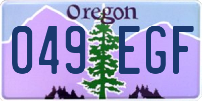 OR license plate 049EGF