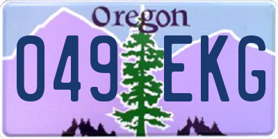 OR license plate 049EKG