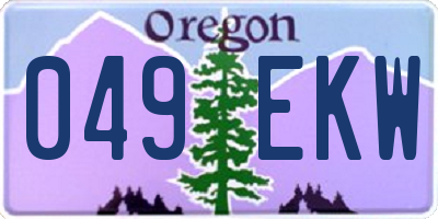 OR license plate 049EKW