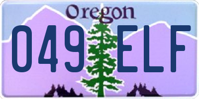 OR license plate 049ELF