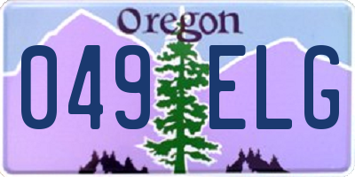 OR license plate 049ELG