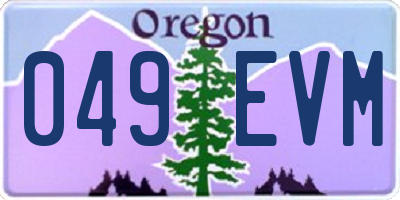 OR license plate 049EVM