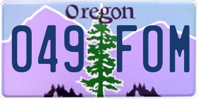 OR license plate 049FOM
