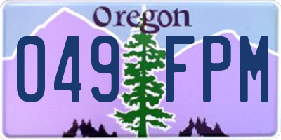 OR license plate 049FPM