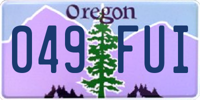 OR license plate 049FUI