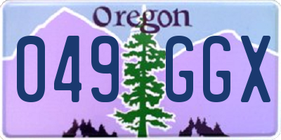 OR license plate 049GGX